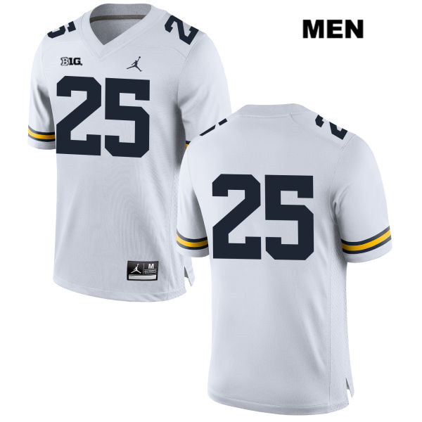 Men's NCAA Michigan Wolverines Benjamin St-Juste #25 No Name White Jordan Brand Authentic Stitched Football College Jersey IJ25J32HD